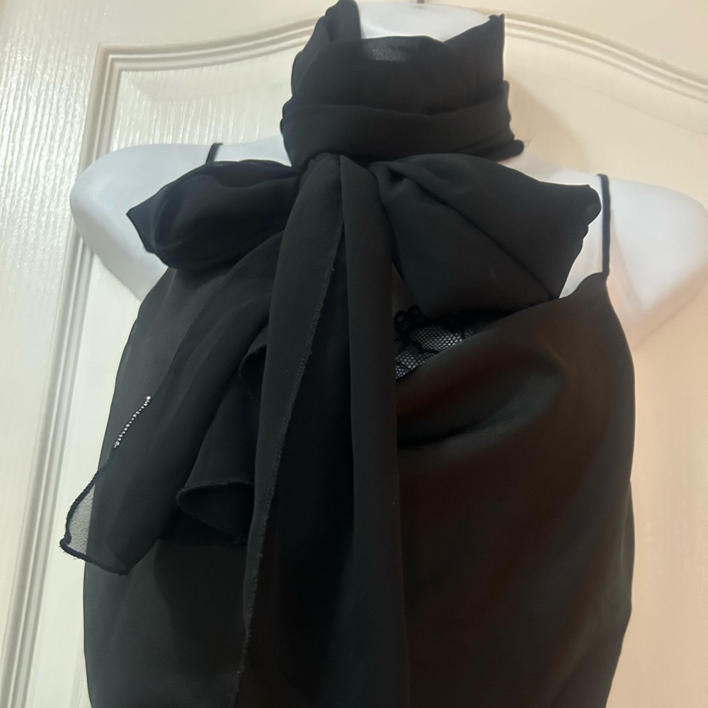 Black Semi Sheer Scarf